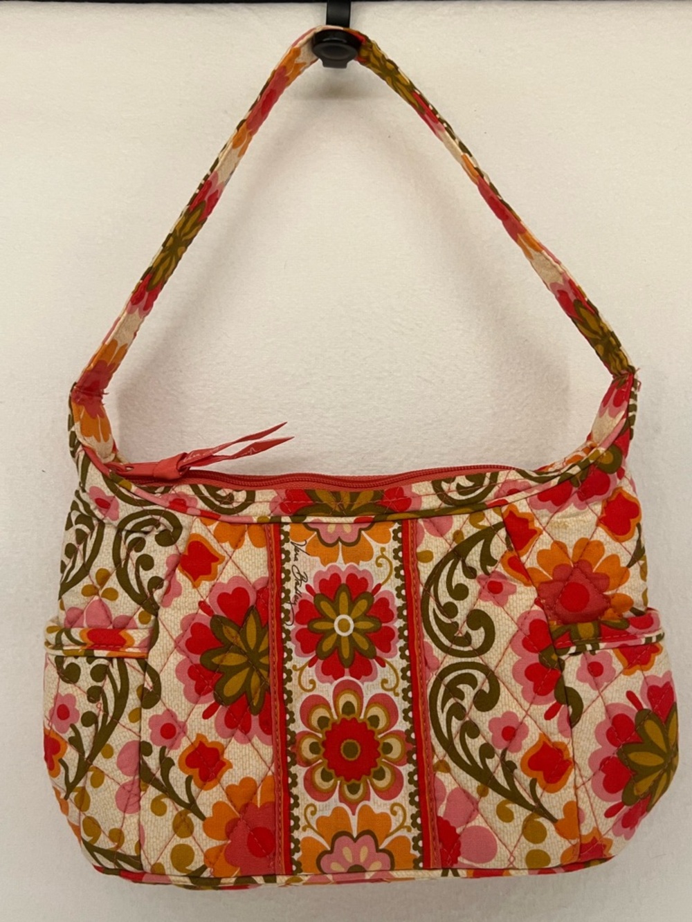 Vera Bradley Folkloric Small Purse Bag Retired Rare Patten Floral Orange Pink